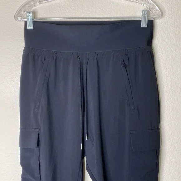 Athleta cargo joggers women’s black pants drawstring pockets VGUC - Picture 2 of 8